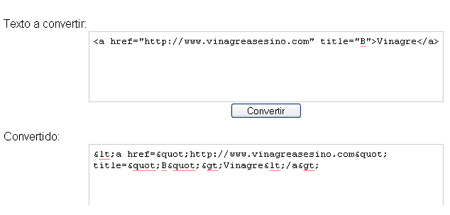 Conversor de caracteres HTML