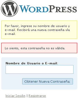 Esta contraseña no es válida