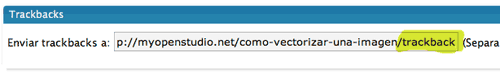 Como enviar un trackback desde WordPress