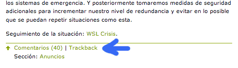 Como conseguir la direccion para hacer un trackback