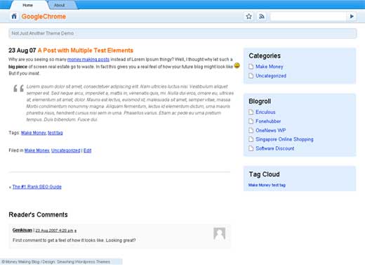 Google Chrome theme para WordPress Google Chrome theme para WordPress