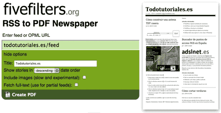 De RSS a PDF De RSS a PDF