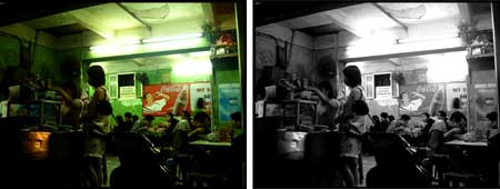 Pasar a blanco y negro luces nocturnas con Phososhop