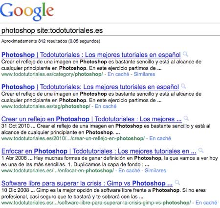 Resultados de búsqueda restringida a un sitio en Google Resultados de búsqueda restringida a un sitio en Google