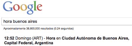 Truco Google para saber hora